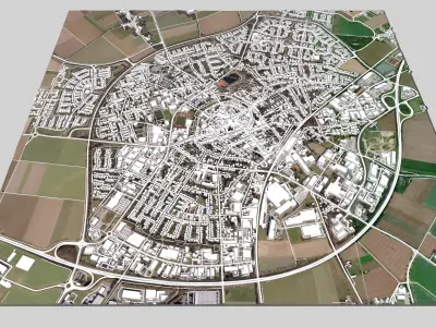 Cityscape Erkelenz Germany 3D model