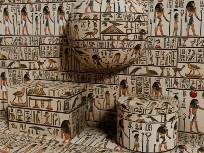 Ancient Egypt Hieroglyphs  - VOL 1 - 6 Seamless PBR Texture