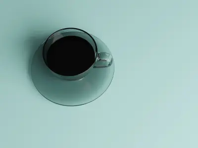 Realistic Cup of coffee on saucer Low-poly 3D model