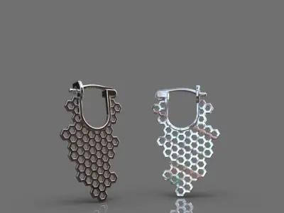 Light honeycomb earrings 3D print model
