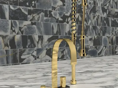 Gold Faucet 3D model