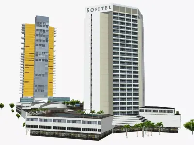 Air On Broadbeach and Sofitel Gold Coast Low-poly 3D model