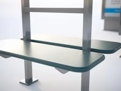 Roofed bus stop 3D model