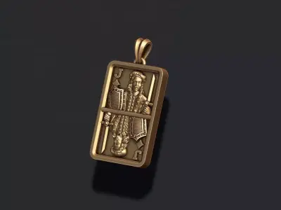 Diamonds Jack playing card pendant light 3D print model