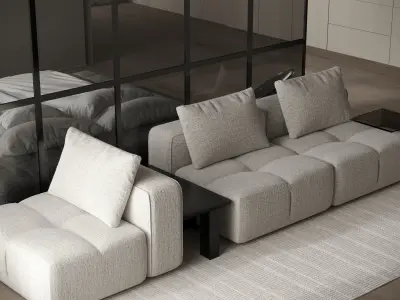 Oneroom apartment  Low-poly 3D model