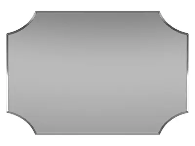 Reign Frameless Rectangle Scalloped Beveled Wall Mirror DSOV1042 3D model