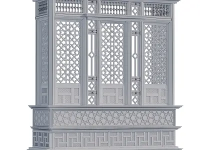 islamic arabic mashraba windows set 580 3D model