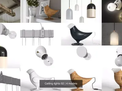 Ceiling lights 02 3D Model Pack