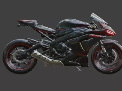 Cyberpunk Assassin Stealth Motorcycle 3D Model Low-poly 3D model