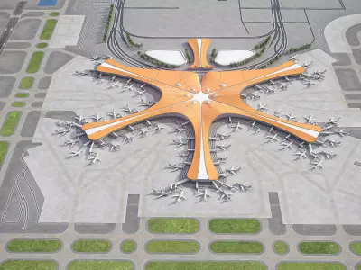 Beijing - Daxing International Airport - PKX Low-poly 3D model