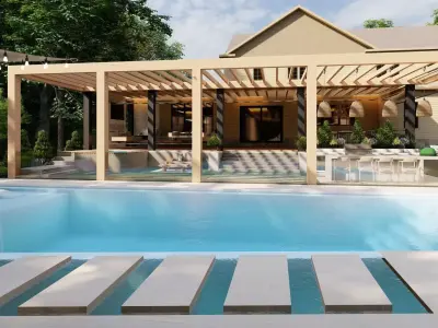 Garden Landscape 3D Model - SketchUp and Lumion Scene  3D model