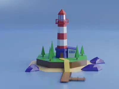 Low-poly Light House -best price- Low-poly 3D model