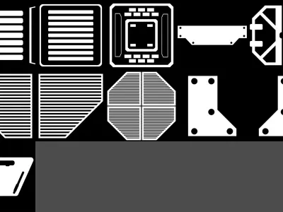 Sci-Fi panels alpha for Substance Painter Texture