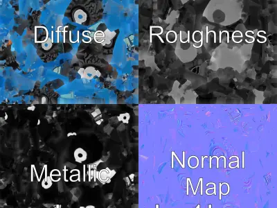 Modern Blue Loader with Glossy Finish and Aligned Bucket Low-poly 3D model