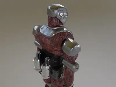 Cyborg Monster Robot Low-poly 3D model