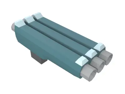 Low Poly Gun v2 002 Low-poly 3D model