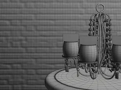 3D Candle Chandelier Free 3D model