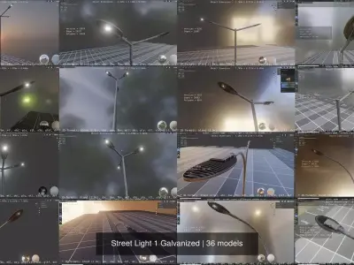 Street Light 1 Galvanized 3D Model Pack