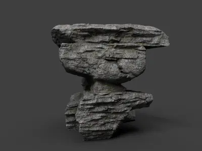 Cliff Rock 4-4 Low-poly 3D model