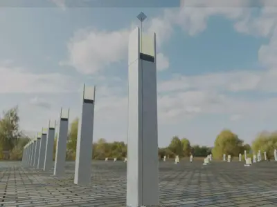 Street Light 8 Bollard 900mm Galvanized Version 4 Low-poly 3D model