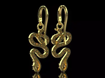 Snake Design Jewelry stl 3dm Earrings je0130 3D print model