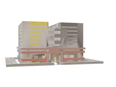 school building 3D model 88