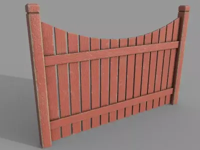 Fence wooden Low-poly 3D model buy