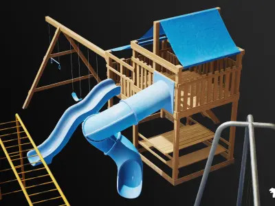 Playground Equipment VOL 2 Low-poly 3D model