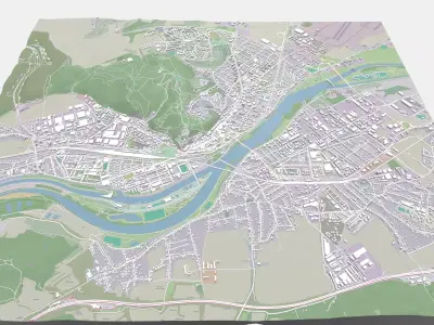 Cityscape Trencin Slovakia 3D model