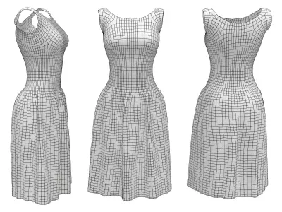 Princess Dress Low-poly 3D model