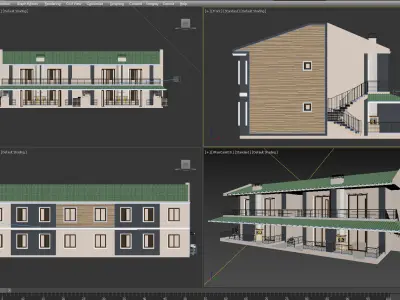 Villa Model three story apartment building 3D model