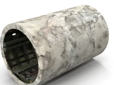 Subway tunnel I Low-poly 3D model