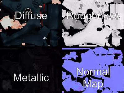 Futuristic Space Commander model pack Low-poly 3D model