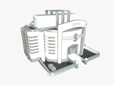 10 SciFi Banks A Collection - Sci Fi Exterior Design 3D Model Pack