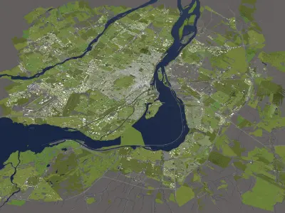 Montreal Canada 50x50km 3D City Map 3D model