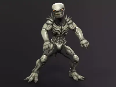 Alien Monster Sci-Fi Creature Rigged Low-poly 3D model