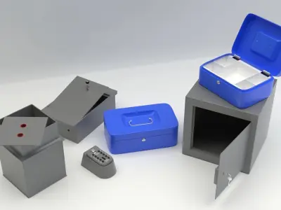 Security Furniture Pack Vol 1 - Safes and Cash boxes  3D model