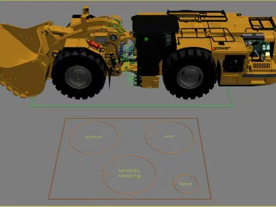  Underground Mining Loader Rigged 