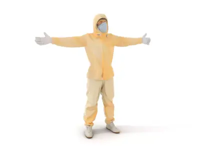 Beige Hazmat Suit model pack Low-poly 3D model