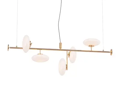 HALFWAY pendant light with four glass balls hanging from ceiling 3D model