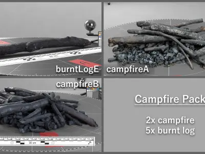 CampfireScan Pack Low-poly 3D model