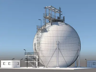 High Detail Refinery Modules 3D model