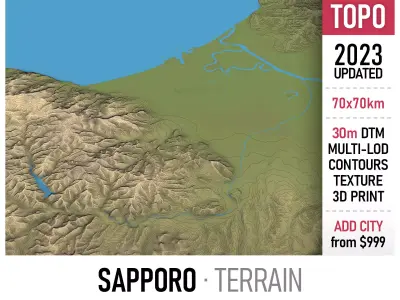 Sapporo Low-poly 3D model