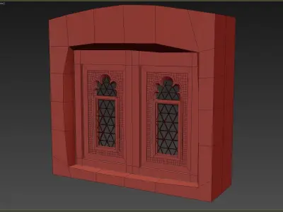 Medieval window Low-poly 3D model