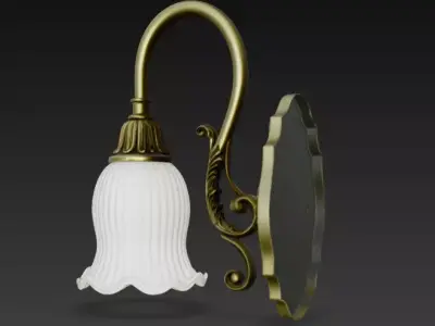 Vintage Wall Lamp PBR Game ready 3D model