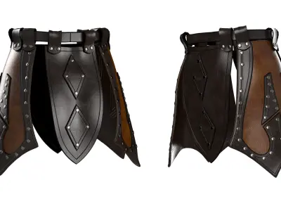 Hip Armor Low-poly 3D model