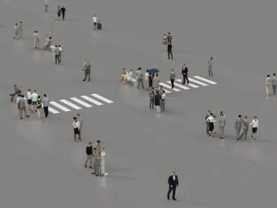 3D PEOPLE CROWDS - TOTAL PACK - ULTIMATE SPEED SOLUTION Low-poly 3D model