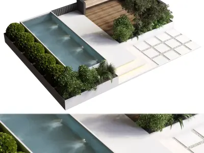 Landscape Furniture  pool 01 3D model