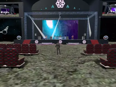 Festival Area In The Space VR-Ready-To-Use Low-poly 3D model