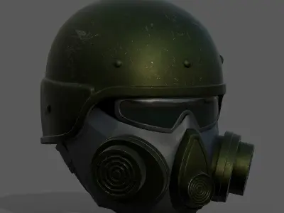 Helmet scifi gas mask futuristic technology cyborg artfiction  Low-poly 3D model